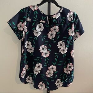 Van Heusen Floral Printed Blouse Top Size Small